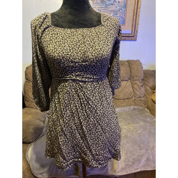 Altered State women’s S Floral Baby Doll Top Square Neck country Core Tie-back - Picture 1 of 9